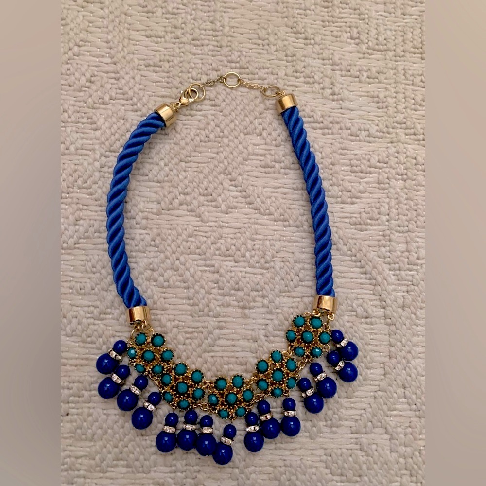 Banana Republic - Blue Cord Beaded Necklace